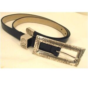 - Black Medium Chico Belt with Silver Buckle